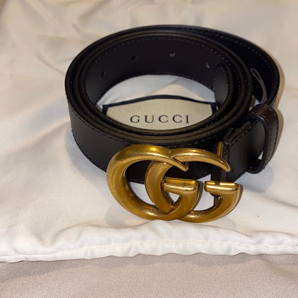 Authentic Gucci belt dark brown so 85